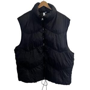 Grace + Karma Womens 2X Black Puffer Vest Quilted Zip Up Drawstring Outdoor